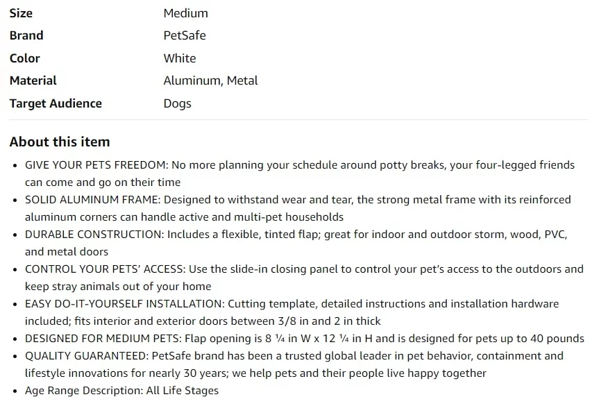 PetSafe Freedom Aluminum Dog Door or Cat Door Review