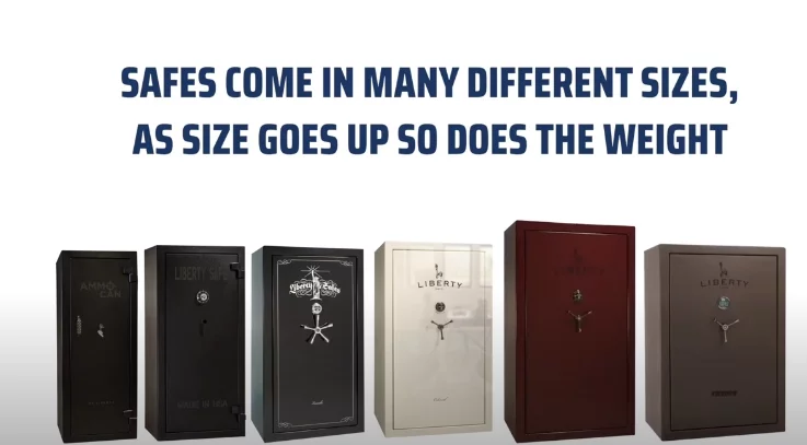Different types of gun safes: portable, big, nightstand safes, compact, wall, and many more