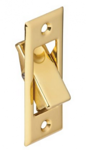 Ives Pocket Door Lock Brass Finish