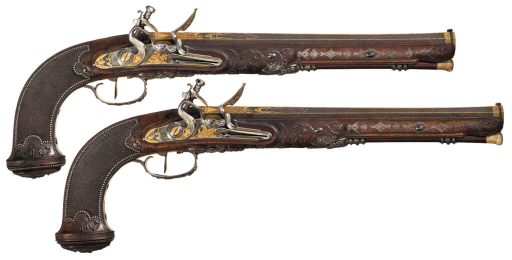 Boutet Parisian Flintlock Dueling Pistols